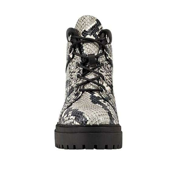 Marc Fisher Lug Kini Leather Snakeskin Combat Boot - Picture 5 of 15